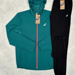 Asics - Groene vest + Zwarte broek